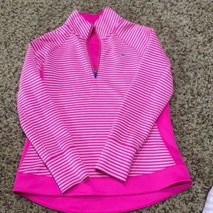 Pink striped Vineyard Vines Quarter zip